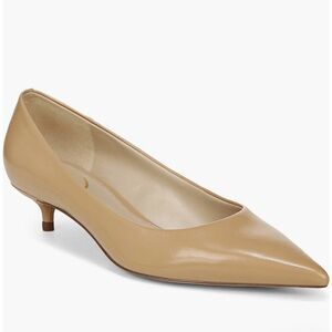 Sam Edelman Tan Heels Sleek Pointed Toe Low Kitten Heel